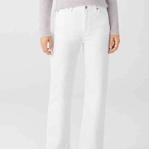 Eileen Fisher White High Waist Straight Ankle Jeans Size 22 NWT $178 - Picture 2 of 6
